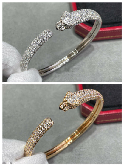 [Everoly JW]PANTHERE FULL DIAMOND OPEN BRACELET