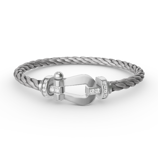 [Everoly JW]FORCE GROSSES HUFEISEN-HALBDIAMANTARMBAND SILBER