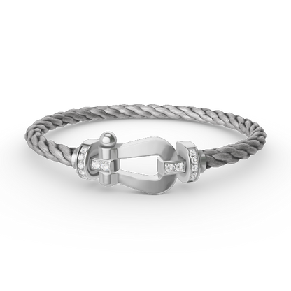 [Everoly JW]FORCE GROSSES HUFEISEN-HALBDIAMANTARMBAND SILBER