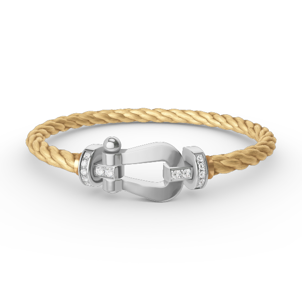[Everoly JW]FORCE GROSSES HUFEISEN-HALBDIAMANTARMBAND SILBER