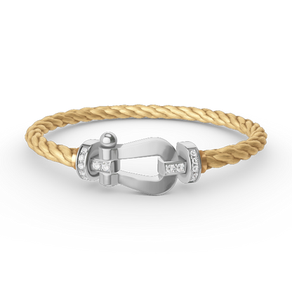 [Everoly JW]FORCE GROSSES HUFEISEN-HALBDIAMANTARMBAND SILBER