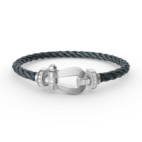 [Everoly JW]FORCE GROSSES HUFEISEN-HALBDIAMANTARMBAND SILBER