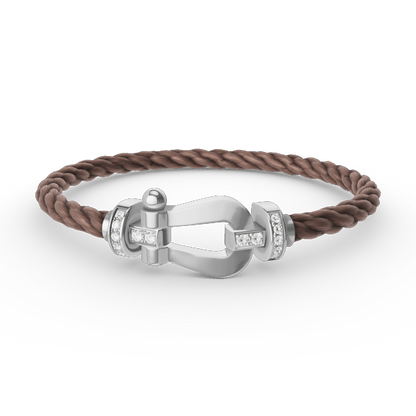 [Everoly JW]FORCE GROSSES HUFEISEN-HALBDIAMANTARMBAND SILBER