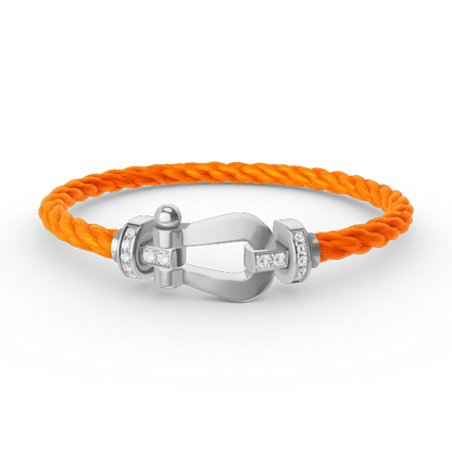 [Everoly JW]FORCE GROSSES HUFEISEN-HALBDIAMANTARMBAND SILBER