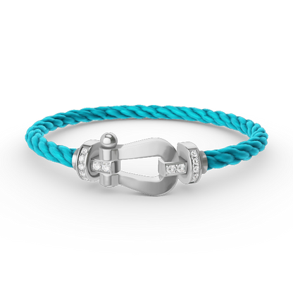 [Everoly JW]FORCE GROSSES HUFEISEN-HALBDIAMANTARMBAND SILBER