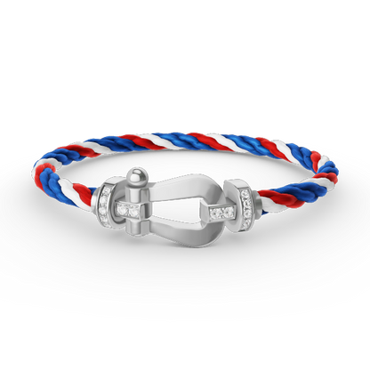 [Everoly JW]FORCE GROSSES HUFEISEN-HALBDIAMANTARMBAND SILBER
