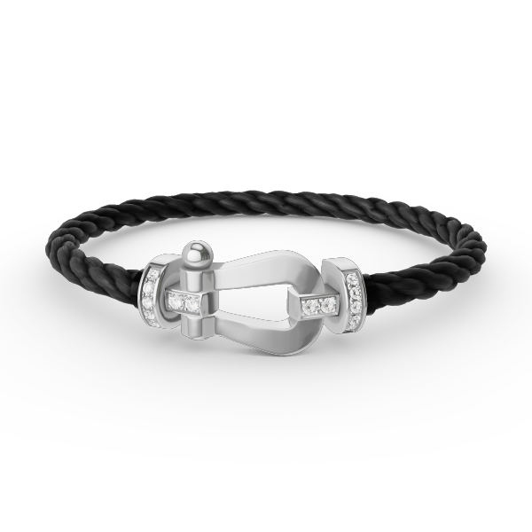 [Everoly JW]FORCE GROSSES HUFEISEN-HALBDIAMANTARMBAND SILBER