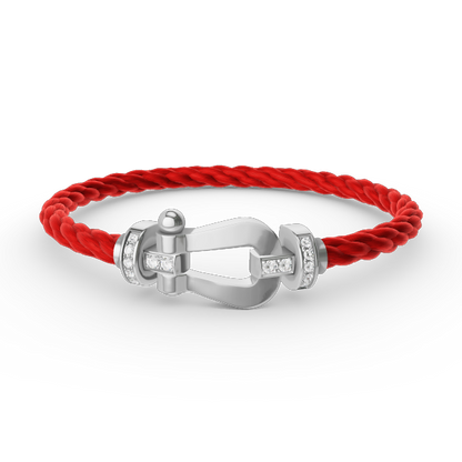 [Everoly JW]FORCE GROSSES HUFEISEN-HALBDIAMANTARMBAND SILBER