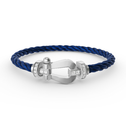 [Everoly JW]FORCE GROSSES HUFEISEN-HALBDIAMANTARMBAND SILBER