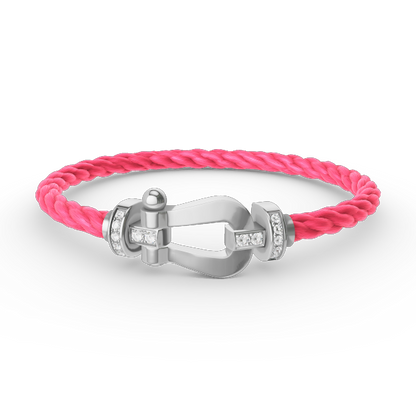 [Everoly JW]FORCE GROSSES HUFEISEN-HALBDIAMANTARMBAND SILBER