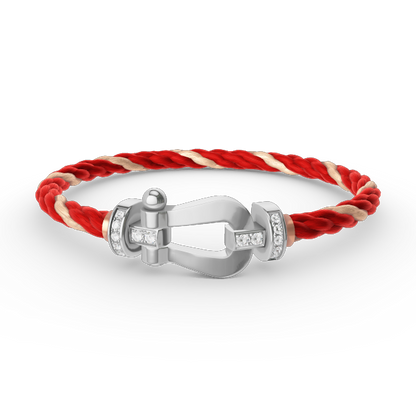 [Everoly JW]FORCE GROSSES HUFEISEN-HALBDIAMANTARMBAND SILBER