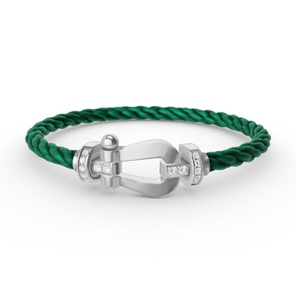 [Everoly JW]FORCE GROSSES HUFEISEN-HALBDIAMANTARMBAND SILBER
