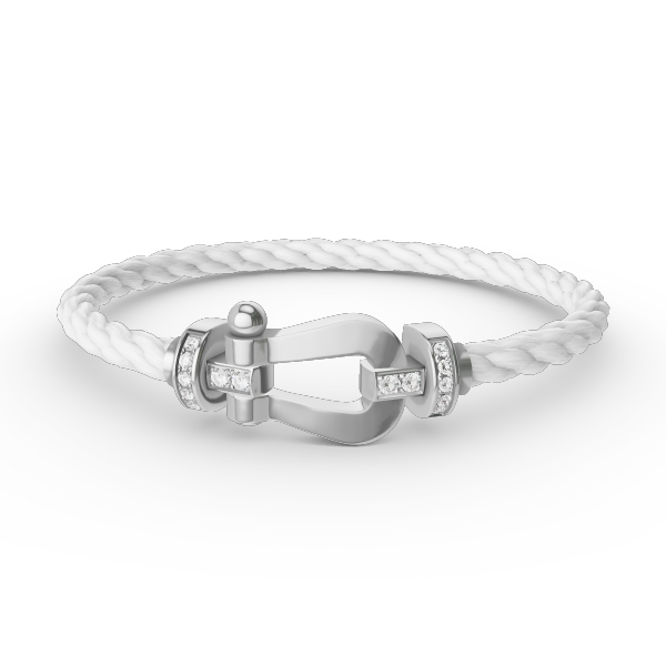 [Everoly JW]FORCE GROSSES HUFEISEN-HALBDIAMANTARMBAND SILBER