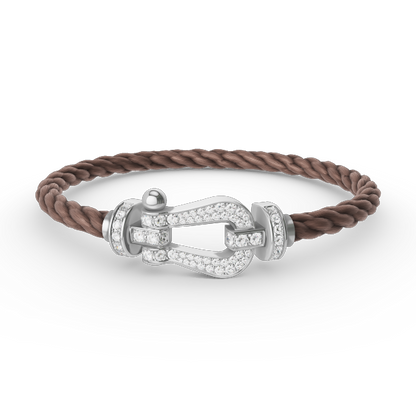 [Everoly JW]FORCE LARGE HORSESHOE FULL DIAMOND BRACELET SILVER