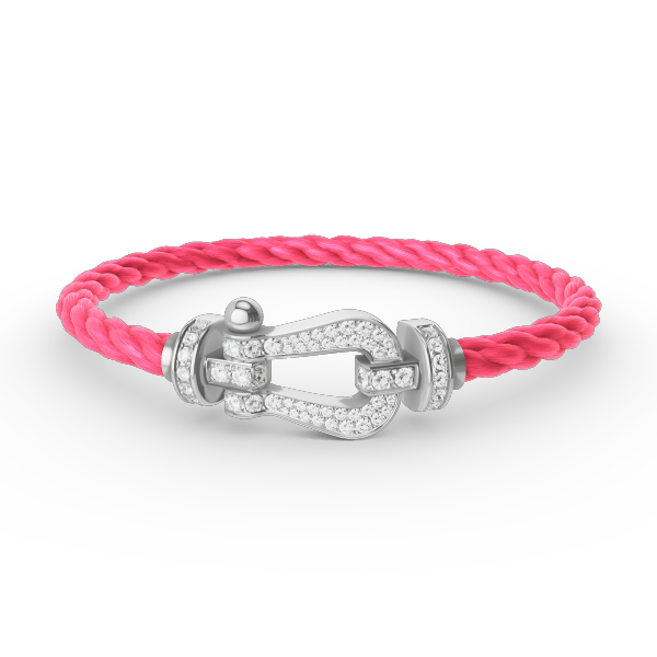 [Everoly JW]FORCE LARGE HORSESHOE FULL DIAMOND BRACELET SILVER