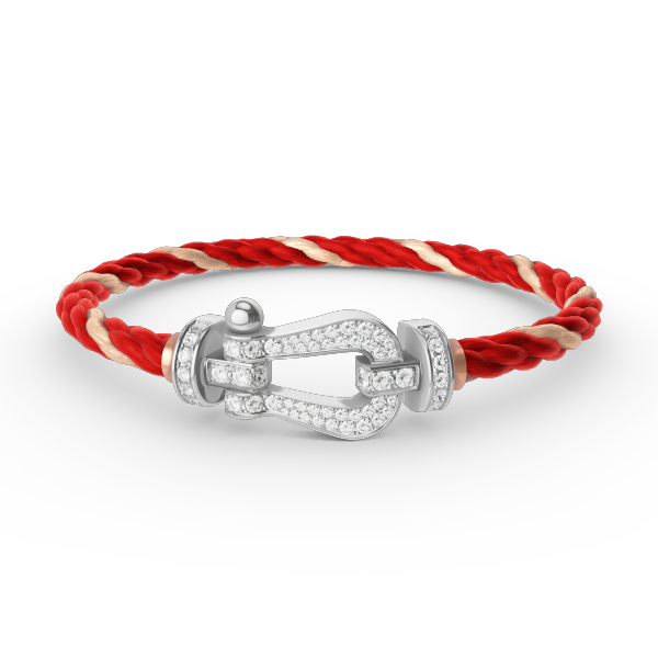 [Everoly JW]FORCE LARGE HORSESHOE FULL DIAMOND BRACELET SILVER
